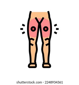 thigh pain body ache color icon vector. thigh pain body ache sign. isolated symbol illustration