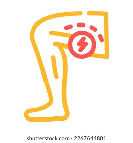 thigh pain body ache color icon vector. thigh pain body ache sign. isolated symbol illustration