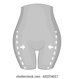 Thigh plastic surgery icon in monochrome style isolated on white background vector illustration