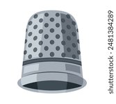 Thimble. A colored thimble icon. A metal object that helps with sewing and embroidery. Vector illustration isolated on a white background for design and web.