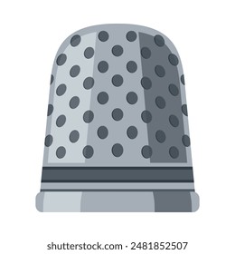 Thimble. A colored thimble icon. A metal object that helps with sewing and embroidery. Vector illustration isolated on a white background for design and web.