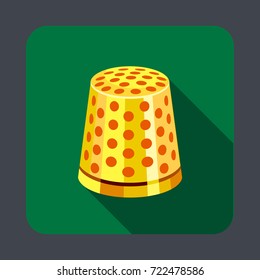 Thimble concept background. Cartoon illustration of thimble vector concept background for web design
