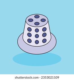 Thimble Free vector cartoon icon illustration.Fashion Design Signs and Texts icon concept isolated . flat cartoon style