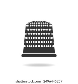 Thimble graphic icon. Tailor thimble isolated sign on white background. Hand sewing symbol. Vector illustration