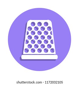 Thimble icon in badge style. One of Handmade collection icon can be used for UI, UX on white background