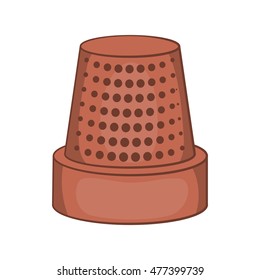 Thimble icon in cartoon style isolated on white background