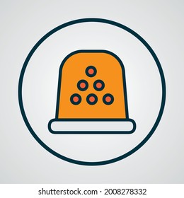 Thimble icon colored line symbol. Premium quality isolated protect element in trendy style.