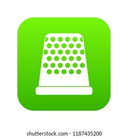 Thimble icon digital green for any design isolated on white vector illustration