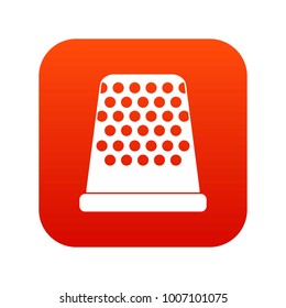 Thimble icon digital red for any design isolated on white vector illustration