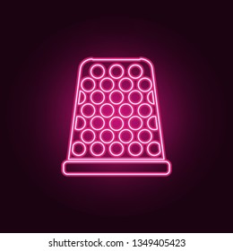 Thimble icon. Elements of Handmade in neon style icons. Simple icon for websites, web design, mobile app, info graphics