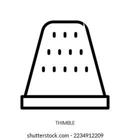 thimble icon. Line Art Style Design Isolated On White Background