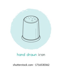 Thimble icon line element. Vector illustration of thimble icon line isolated on clean background for your web mobile app logo design.