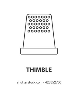 Thimble icon or logo line art style. Vector Illustration.