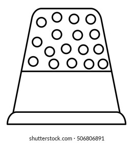 Thimble icon. Outline illustration of thimble vector icon for web