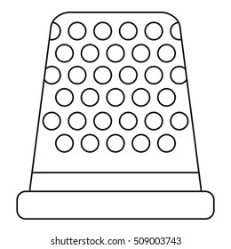 Thimble icon. Outline illustration of thimble vector icon for web