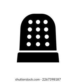 Thimble icon. Protective metal thimble for sewing. Vector Illustration