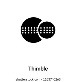 Thimble icon vector isolated on white background, logo concept of Thimble sign on transparent background, filled black symbol