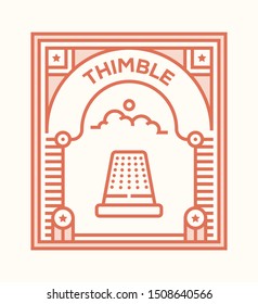 THIMBLE AND ILLUSTRATION ICON CONCEPT