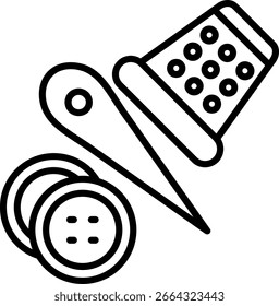 Thimble Line vector Icon Design
