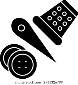 Diseño de ícono de Vector de línea de dedal
