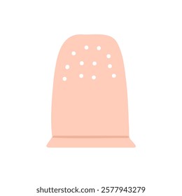 Thimble for needlework. Vector hand draw item for sewing. 