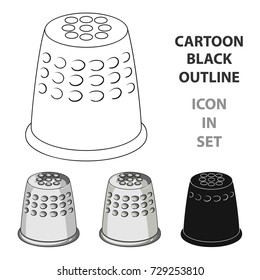 A thimble to protect your fingers when sewing.Sewing or tailoring tools kit single icon in cartoon style vector symbol stock illustration.