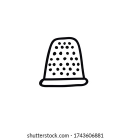 zum Nähen des Doodle-Symbols, Vektorgrafik