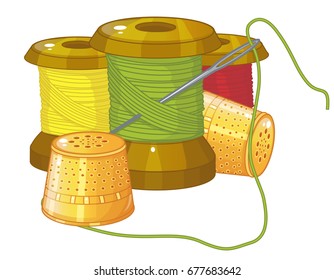 Thimble, sewing,  vector