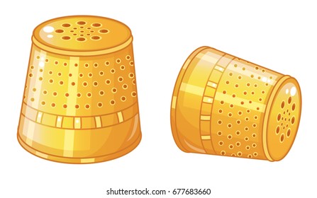 Thimble, sewing,  vector