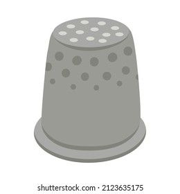 A thimble for sewing. Vector illustration isolated on a white background. Icon or logo for sewing