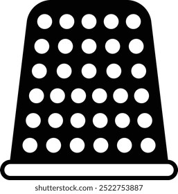 Thimble or Thimblette concept, pitted cup worn on the finger for protection vector icon design, Bespoke tailoring symbol, Made-to-measure clothing sign,Sew and Tailor materials stock illustration