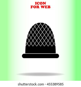 Thimble web icon. Black illustration on white background