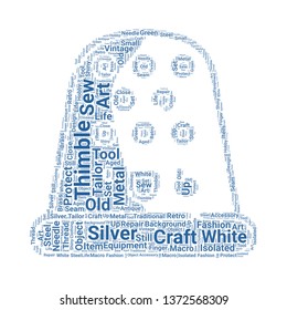 thimble word cloud. tag cloud about thimble