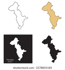 Thimpu city map, Bhutan vector illustration symbol design