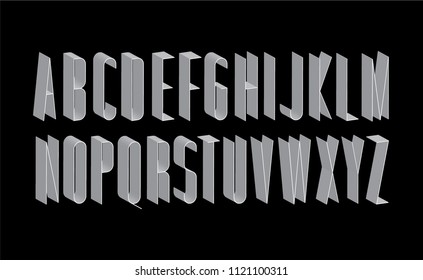 thin 3dimensional/3d typography design vector