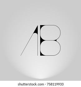 Thin abstract letters logos in highlight