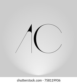 Thin abstract letters logos in highlight