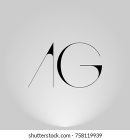 Thin abstract letters logos in highlight