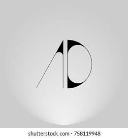 Thin abstract letters logos in highlight