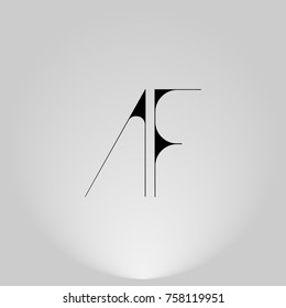 Thin abstract letters logos in highlight