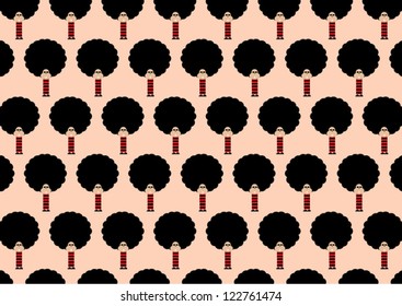 Thin afro boys graphic character
