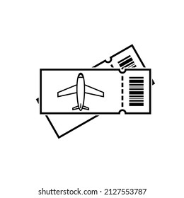 thin air line ticket logo with shadow. concept of lowcost card for flight or transport admission symbol.