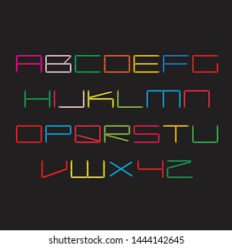 Thin alphabet is an alphabetical design