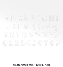 Thin alphabet and numbers