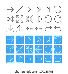 Thin Arrow Icon Set. Vector