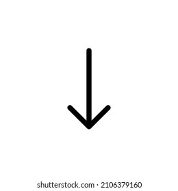 Thin Arrow Pointing Down. Arrow down download Icon