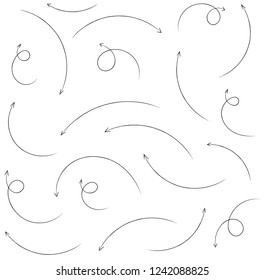 thin arrows hand drawn set thin arrows hand drawn set