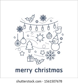 Thin art. concept Christmas banner