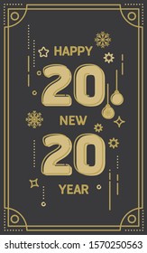 Thin art ,concept is happy new year 2020