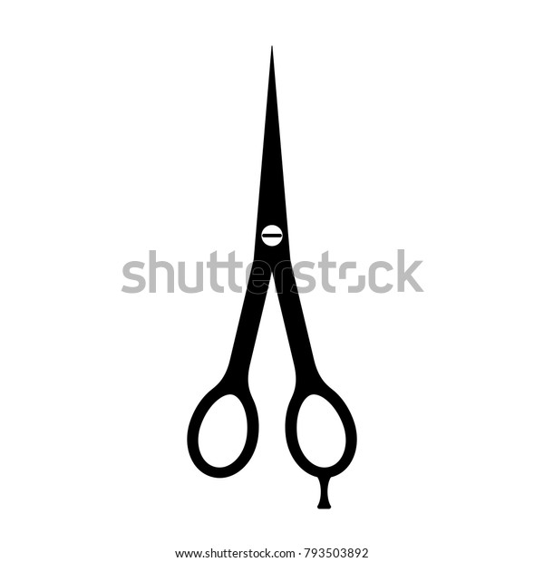Thin Barber Scissors Vector Icon Isolated Stock Vector Royalty